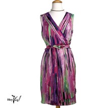 Vintage Catherine Malandrino Colorful Sleeveless Wrap Sash Dress, Sz 8 -... - $24.00