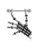 Nipple Ring with Skeleton Hand - $22.75