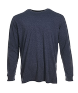 Blue Mountain YMK-1072 Men&#39;s Long-Sleeve Jersey Crew T-Shirt/Navy Heathe... - $27.90
