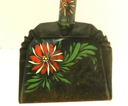 Antique Tole Hand Painted Floral Folk Art Primitive Fireplace Shovel wood metal - £20.89 GBP