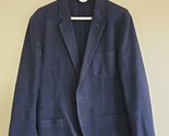 J Crew 2 Button Blazer Sportcoat Jacket 99% Cotton, Men&#39;s Size 40 Dark Blue - £37.34 GBP