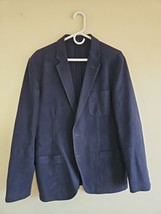 J Crew 2 Button Blazer Sportcoat Jacket 99% Cotton, Men&#39;s Size 40 Dark Blue - £37.23 GBP