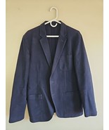 J Crew 2 Button Blazer Sportcoat Jacket 99% Cotton, Men&#39;s Size 40 Dark Blue - $65.13 CAD