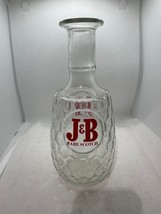 Vintage 1970&#39;S J &amp; B Rare Scotch Thumbprint Empty Glass Decanter No Stopper - £10.88 GBP