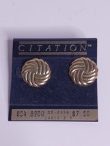 Vintage Citation Round 14KT Gold Filled Plating Pierced Earrings - $145.74 MXN