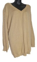 Denim 24/7 Women&#39;s Pull-over Sweaters Gold Glitter Braided Peekaboo Strips 4X - £16.49 GBP