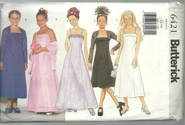 Butterick Sewing Pattern 6421 Girls Formal Dress Evening Gown Size 12 14 New - £7.98 GBP