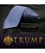 DONALD J. TRUMP~ SIGNATURE COLLECTION Blue White Weave Luxury Tie 61” - £79.57 GBP