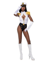 Roma Nautical Sailor Captain 3pc Black, Gold  &amp; White Bodysuit Costume 6178 - £61.68 GBP