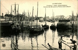 Entry of Fishing Boats into Basin La Bretagne Brittany France UNP DB Postcard C1 - $15.79