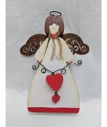 Russ Wooden Angel Holding Hearts 7&quot; Home Decor - $11.30 CAD