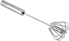 Stainless Steel Manual Egg Whisk Rotary Hand Push Beater Mixer Blender Frother - £7.39 GBP