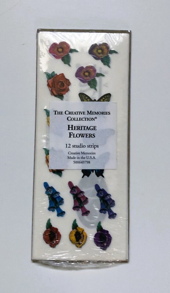 Creative Memories Scrapbooking Stickers Heritage Flowers 12 Studio Strips New - $6.00
