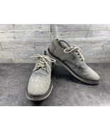 Toms Wingtips Oxford Men 10M Brogue Chambray Shoes Grey Lace up Dress - $37.78 CAD