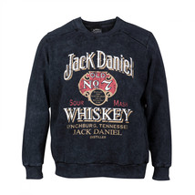 Jack Daniel&#39;s No. 7 Whiskey Women&#39;s Mineral Wash Crew Neck Fleece Sweatshirt Bl - £49.48 GBP+