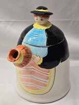 Pier 1 Imports 2-Quart Ceramic Teapot Hand Painted Robust Pilgrim Lady - Japan - $16.81