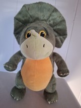 Kohl’s Cares 13&quot; Soft Plush Stuffed Polyester Green+Yellow Triceratops Dinosaur  - £4.80 GBP