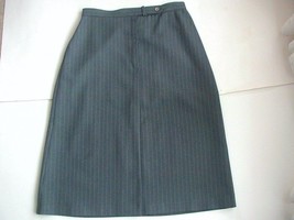 Vintage Inner Visions Pinstriped A-Line Skirt with Kick Pleat Size 14 - £8.99 GBP