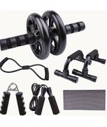 7PCS Strength Training Fitness Set Push Up Bars Grip Trainer Jump Rope Tension B - $24.99