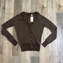 H&amp;M divided Women’s Brown Button Up  cardigan sweater Size 10 - £8.87 GBP