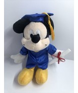Disney Mickey Mouse Plush Blue Graduation Cap and Gown Diploma - £6.20 GBP