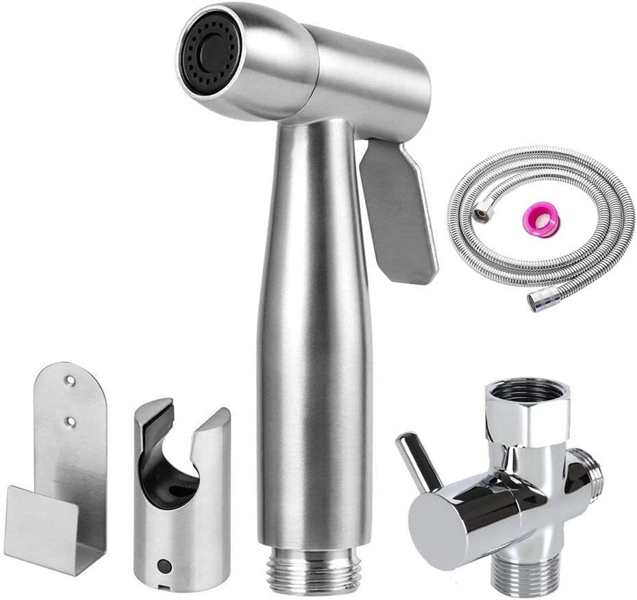 Handheld Bidet Sprayer Kit-Stainless Steel Douche Muslim, Includes T-Ada... - $33.99