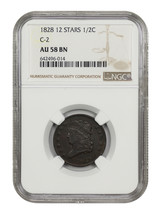 1828 1/2C NGC AU58 (12 Stars, C-2) - £892.91 GBP