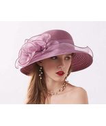 Women's Summer Women Wedding Formal Organza Wide Brim Hat Church Kentuck... - $34.99