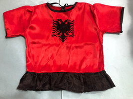 NEW ALBANIAN EAGLE TRADITIONAL POPULAR RED DRESS FOR GIRLS-2-3 YEARS-HAN... - £27.10 GBP