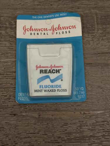Johnson & Johnson Reach Mint Dental Floss Vtg 1996 NEW In Pk Fluoride 50 Yd - £17.38 GBP