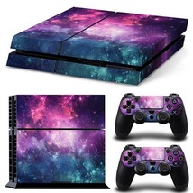 For PS4 1st Gen Console &amp; 2 Controllers Galaxy Graphic Vinyl Skin Decal - £9.69 GBP