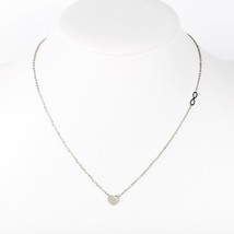 Silver Tone &quot;Lovely&quot; Heart Necklace &amp; Swarovski Style Crystal - £19.23 GBP