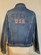 Vintage GUESS by Georges Marciano Made USA  Denim Jean Jacket 90&#39;s Sz med  #a8 - £78.06 GBP