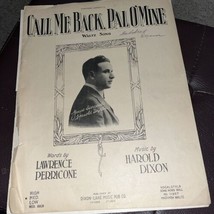 Vintage 1921 Sheet Music ~ &quot;Call Me a Back,O Pal of Mine&quot; Harold Dixon - £4.74 GBP