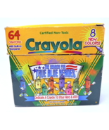 Vintage Crayola The Search For True Blue Heroes Crayons 64 Count Box Gen... - $42.24 CAD