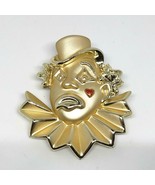 Vintage Sad Clown Brooch Lapel Pin Signed AJC - £26.92 GBP