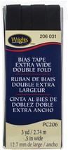 Wrights Double Fold Bias Tape .5&quot;X3yd-Black - £10.61 GBP