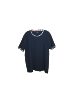 Alfani Mens  Lightweight Pullover Shirt Sz Large Dark Blue Cotton Patterned - $9.85