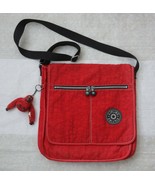 Kipling Red Black Messenger Bag Reiss Nylon Crossbody Shoulder Monkey TM... - $74.99