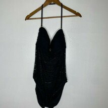 Ralph Lauren 14 Crochet Lace Overlay One Piece Swimsuit Black Textured R... - $41.59 CAD