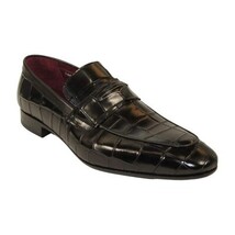 Men's GENIO Genuine Crocodile Embossed Leather Shoes Turkey 120371165 Black image 7