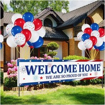 Hero&#39;s Homecoming Celebration Kit: 36-Piece Welcome Home Banner Set, Proudly Cra - £27.54 GBP