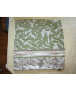 NWOT FABLE  Avocado &amp; Tan LEAF DESIGN Zippered PILLOW COVER CASE - 18&quot; x... - £7.90 GBP