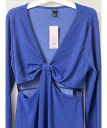 Women&#39;s Long Sleeve Cut Out Lurex Bodycon Dress - Wild Fable™ Lapis - Si... - £6.32 GBP
