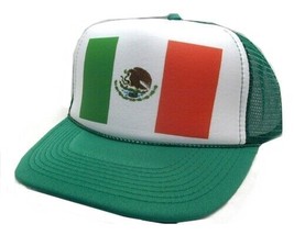 Mexico Flag Trucker Hat mesh hat snapback hat green New - $23.06