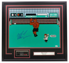 Mike Tyson Signed in Blue Framed 16x20 Punch Out Boxing Photo w/Controll... - $290.99