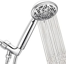 Sunrosa Shower Head With Handheld,Six Function 4&#39;&#39;Chrome Face High Pressure, 4&quot; - £30.59 GBP