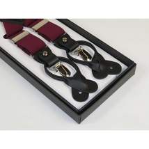 ELEGANT Suspenders Clip on and Button Option for Slacks or Suit Pants Burgundy image 5