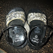 NEW Stepping Stones Glitter Bling Strap Baby Sandals Black SZ 3 Summer Shoe - £5.52 GBP