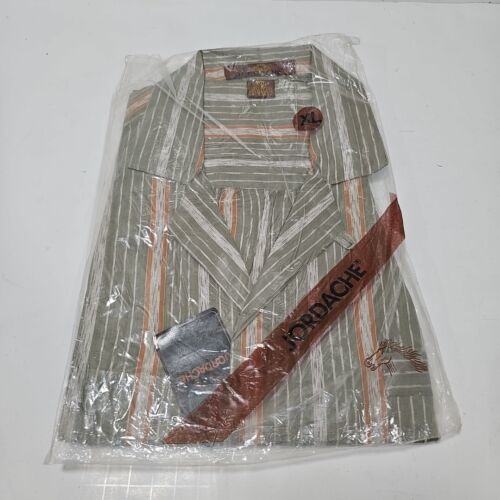 Jordache Striped Short Sleeve Shirt Casual Button Down Men’s XL New Vtg - $34.60
